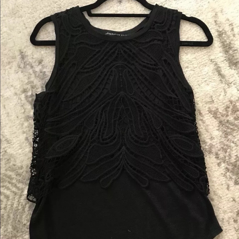 Generation Love Black Lace Layered Tank Size Small